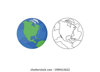 Solar System Earth Filled Line Icon