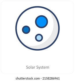 Solar System And Earth Icon Concept