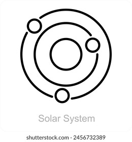 Solar System and environment icon concept