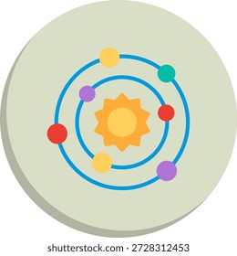 Solar System Flat Circle Style Icon