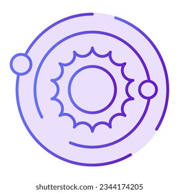 Solar system flat icon. Cosmos violet icons in trendy flat style. Galaxy gradient style design, designed for web and app. Eps 10