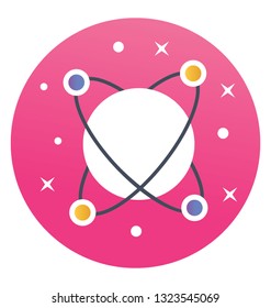 Solar system, flat icon, planetary system