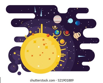 Solar system flat style