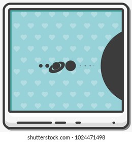 Solar system flat vector icon.