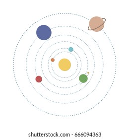 solar system flat. vector illustration