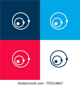 Solar system four color material and minimal icon logo set in red and blue