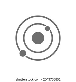 Solar system, galaxy grey icon. Isolated on white background