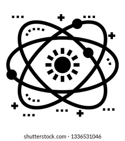 Solar system, glyph icon, planetary system