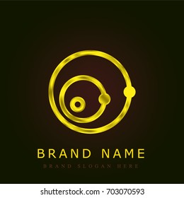Solar system golden metallic logo