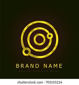 Solar System golden metallic logo