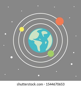 Solar system icon from astronomy design in flat style. Flat design planet earth for element design or background. Vector illustration EPS.8 EPS.10