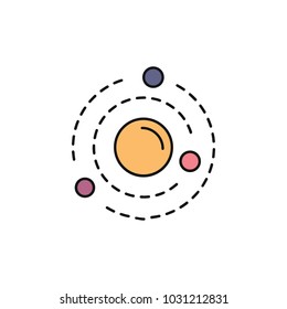 Solar system icon in cartoon style. Space illustration with Solar system in white background. Element for space design. Science space object.