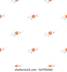 Solar system icon in cartoon style isolated on white background. Space pattern stock vector illustration.