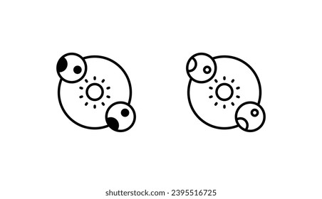 Diseño de iconos del Sistema Solar con ilustración de fondo blanco