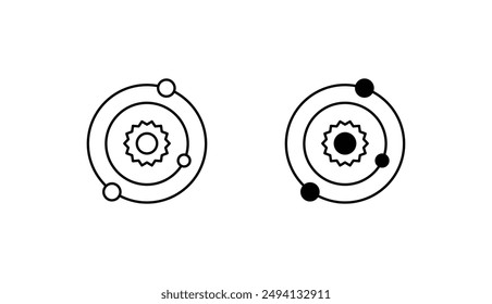 Solar system icon design with white background stock illustration