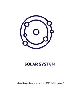 solar system icon from education collection. Thin linear solar system, planet, solar outline icon isolated on white background. Line vector solar system sign, symbol for web and mobile