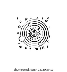 Solar system icon. Element of space hand drawn icon