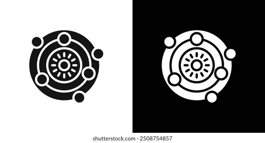 Icono del sistema solar colección plana del sistema de relleno