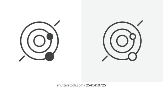 Solar system icon flat and simple set design