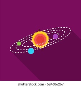 Solar system icon in flate style isolated on white background. Space symbol stock vector illustration.