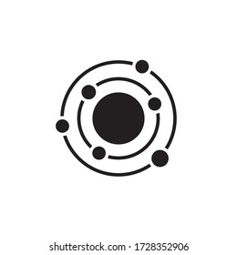 solar system icon glyph vector illustration. isolated on white background