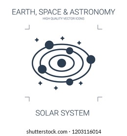 solar system icon. high quality filled solar system icon on white background. from earth space astronomy collection flat trendy vector solar system symbol. use for web and mobile