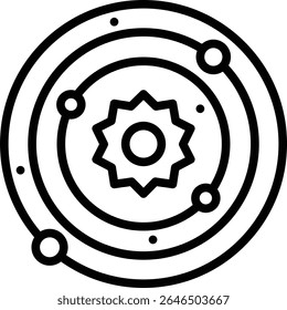 ícone do sistema solar projeto de ilustração com contorno, isso não é feito de qualquer geração de IA