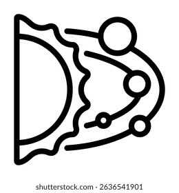 Solar system icon line style illustration