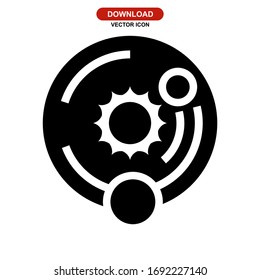 solar system icon or logo isolated sign symbol vector illustration - high quality black style vector icons
