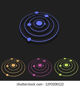 solar system icon in multi color. Simple glyph vector of space set for UI and UX, website or mobile application on black gradient background