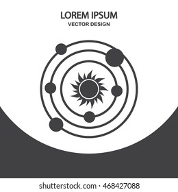 Solar system icon on the background