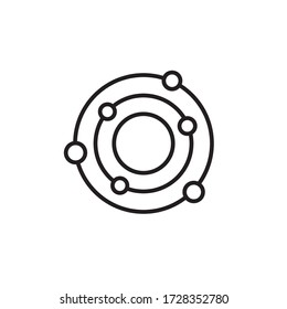 solar system icon outline design vector illustration. isolated on white background