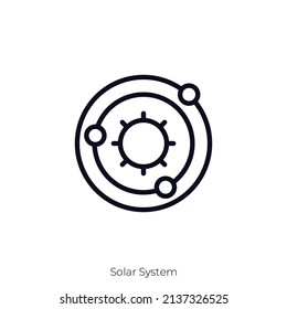 Solar System icon. Outline style icon design isolated on white background