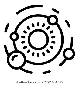 Solar system icon outline vector. Space alien. Rocket funny