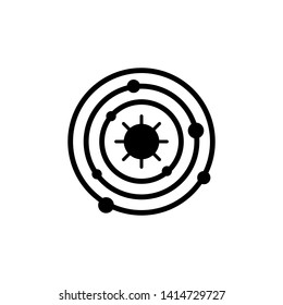 Solar system icon. The planets revolve around the star. Science icon : Galaxy design trendy.
