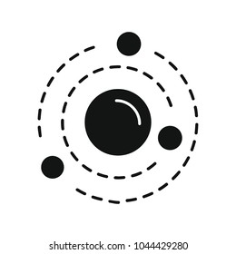 Solar system icon in silhouette style. Space illustration with Solar system in white background. Element for space design. Science space object.