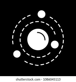 Solar system icon. Silhouette Solar system vector icon for web design isolated on black background