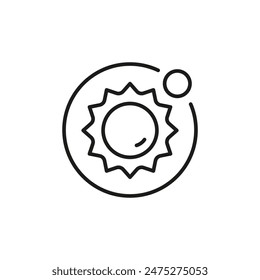 Solar system icon. Simple solar system icon for social media, app, and web design. Vector illustration.