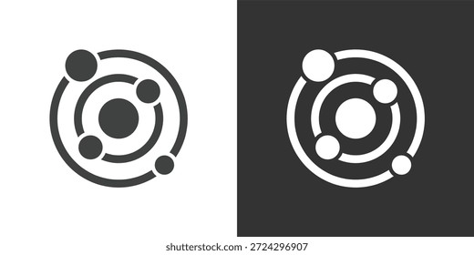 Sonnensystem-Symbol. Symbol für durchgezogene Glyphenserie