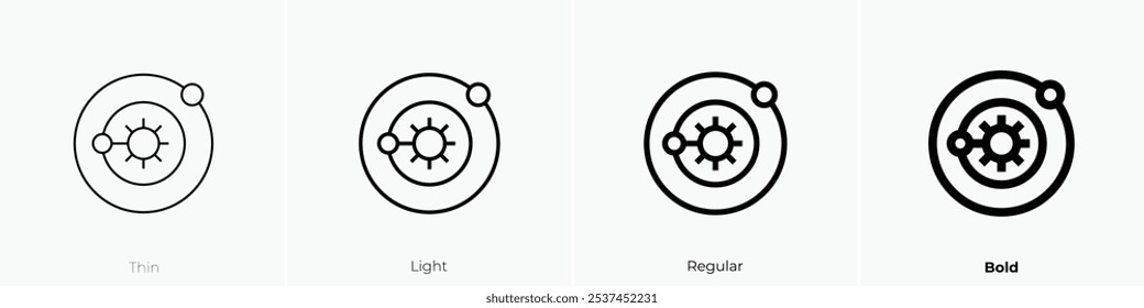 solar system icon. Thin, Light Regular And Bold style design isolated on white background