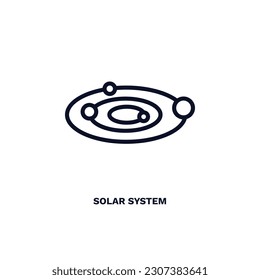 solar system icon. Thin line solar system icon from education and science collection. Outline vector isolated on white background. Editable solar system symbol can be used web and mobile