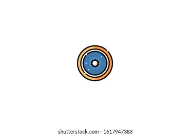 Solar system icon in trendy flat style isolated on white background vector illustration