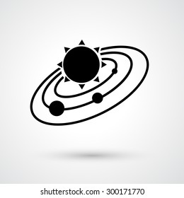 Solar system icon vector