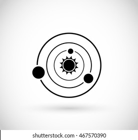Solar system icon vector 