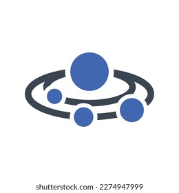 Solar system icon, Vector Graphics