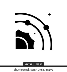 Solar System icon vector, illustration logo template in trendy style. Suitable for many purposes.
