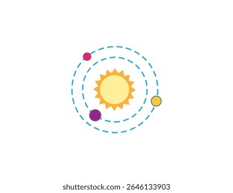 Ícone do sistema solar. Ilustração vetorial.