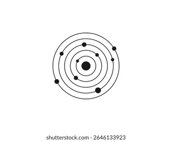 Ícone do sistema solar. Ilustração vetorial.