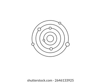 Ícone do sistema solar. Ilustração vetorial.