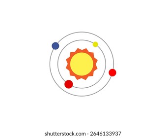 Ícone do sistema solar. Ilustração vetorial.